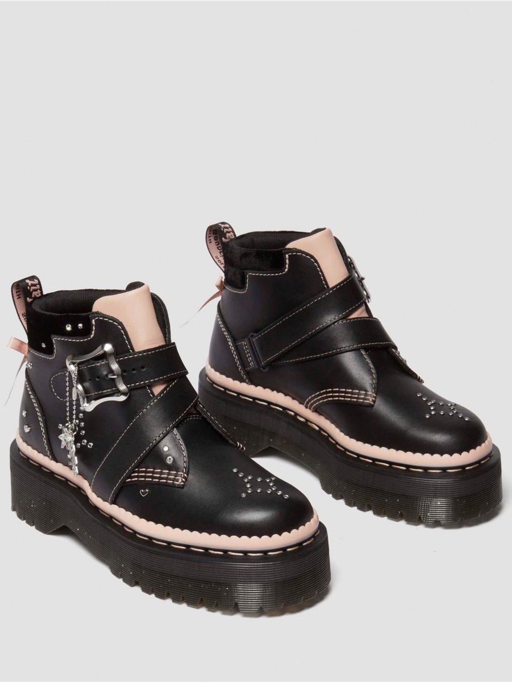 Dr. Martens Caitie Leather Buckle Platform Boots US 9
